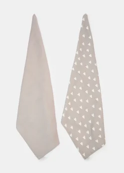2 pack strofinacci in cotone a cuori*Croff