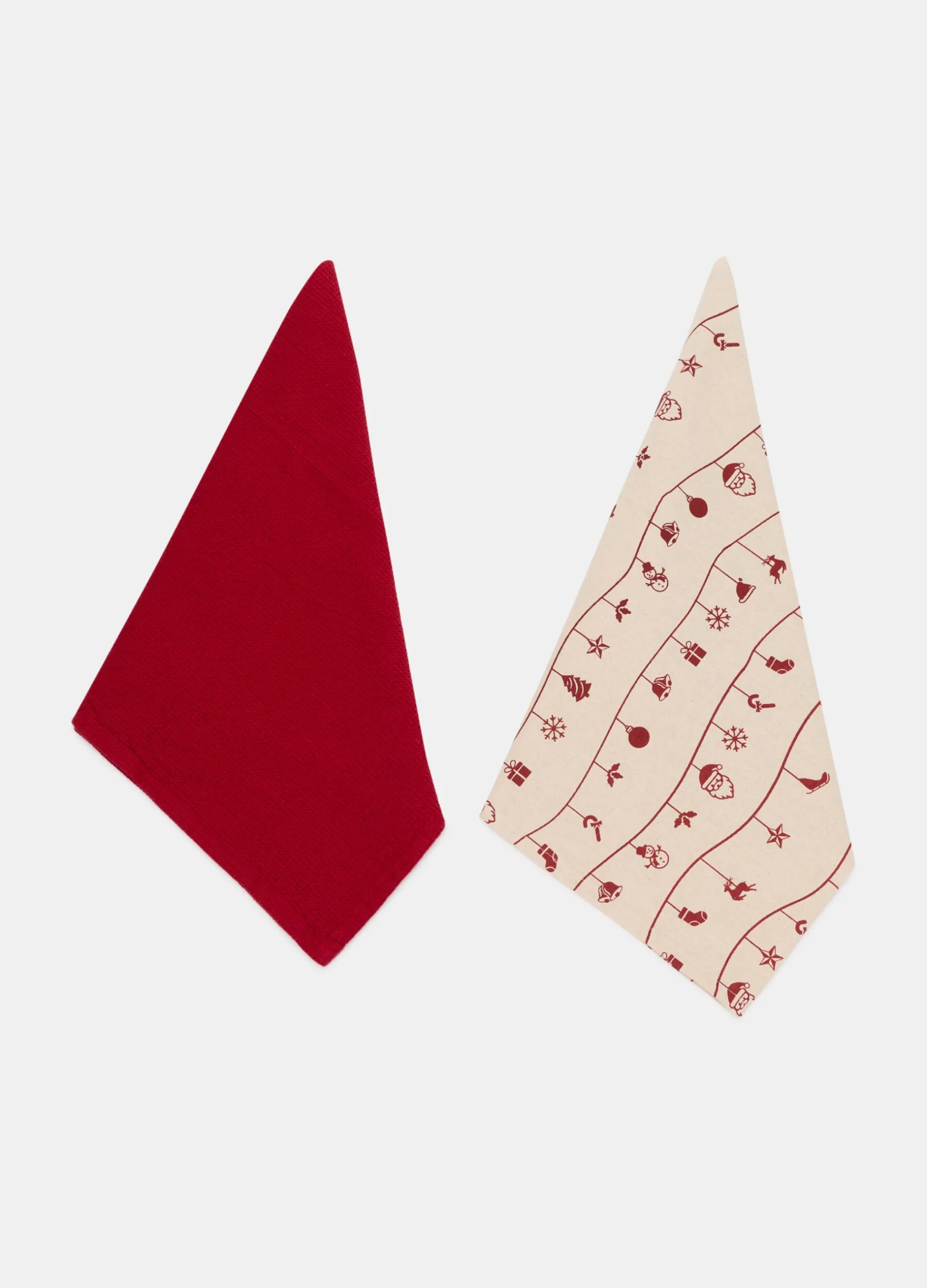 2 pack strofinacci natalizi in puro cotone*Croff Sale