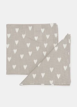 2 pack tovaglioli in cotone a cuori*Croff Hot