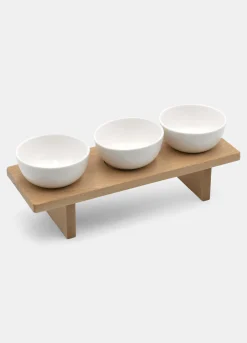 Alzata in legno con ciotole in ceramica Made in Italy*Croff Hot