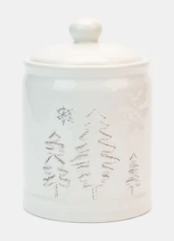 Barattolo in ceramica con coperchio e decorazioni in rilievo*Croff Online