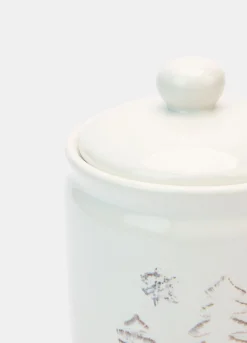 Barattolo in ceramica con coperchio e decorazioni in rilievo*Croff Online
