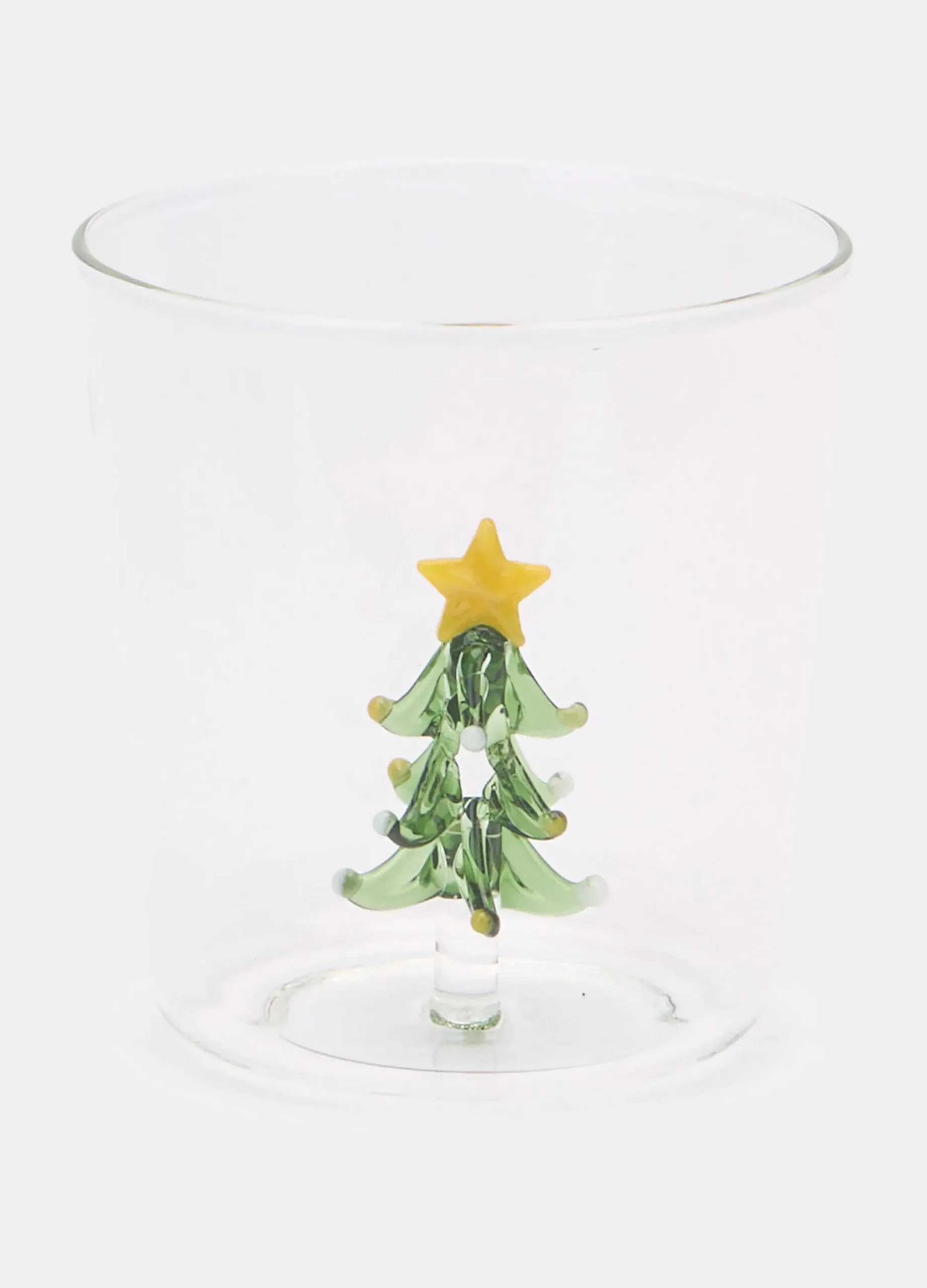 Bicchiere in vetro con albero di Natale*Croff Online
