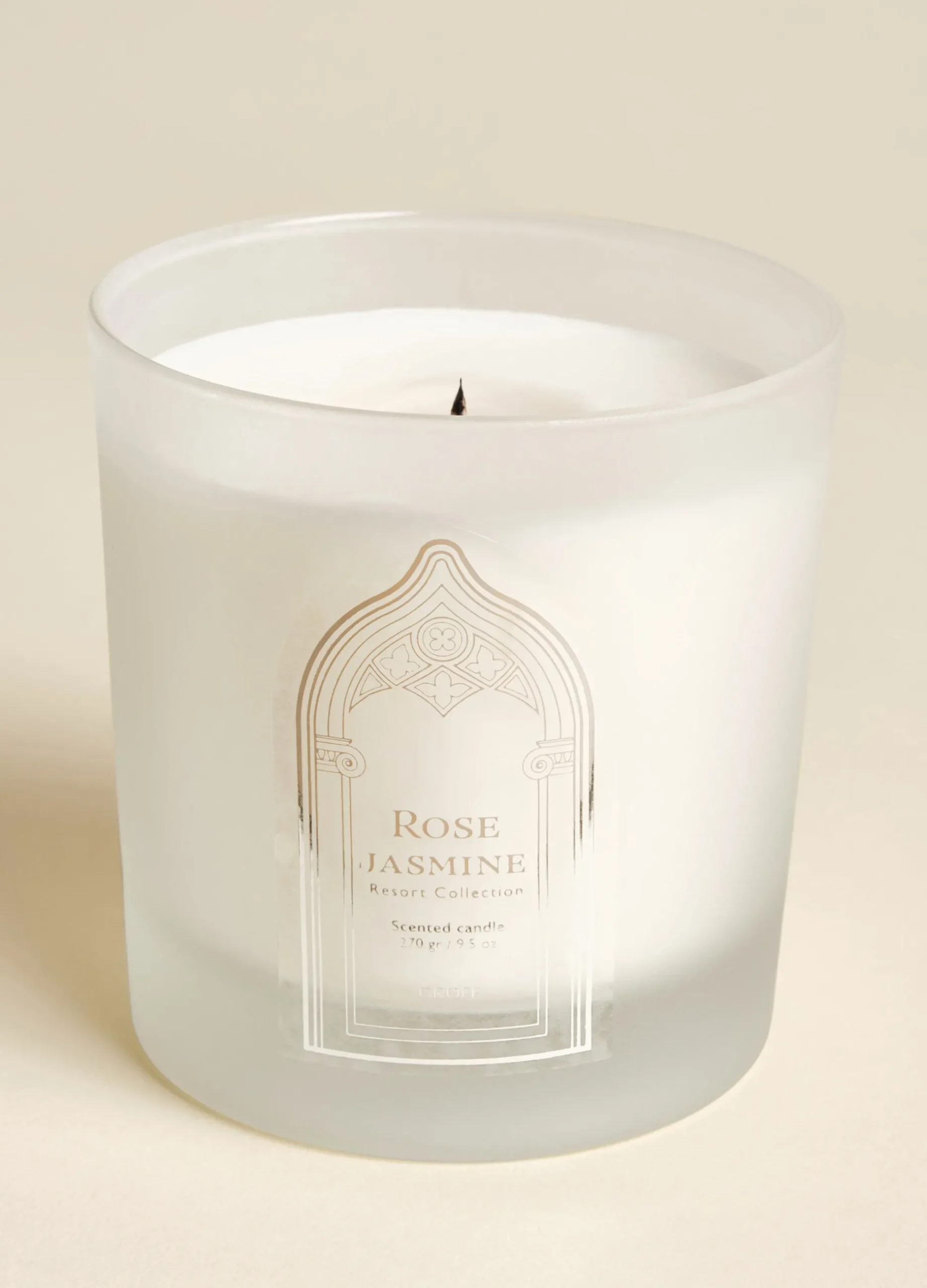 Candela in vetro rosa e gelsomino*Croff Discount