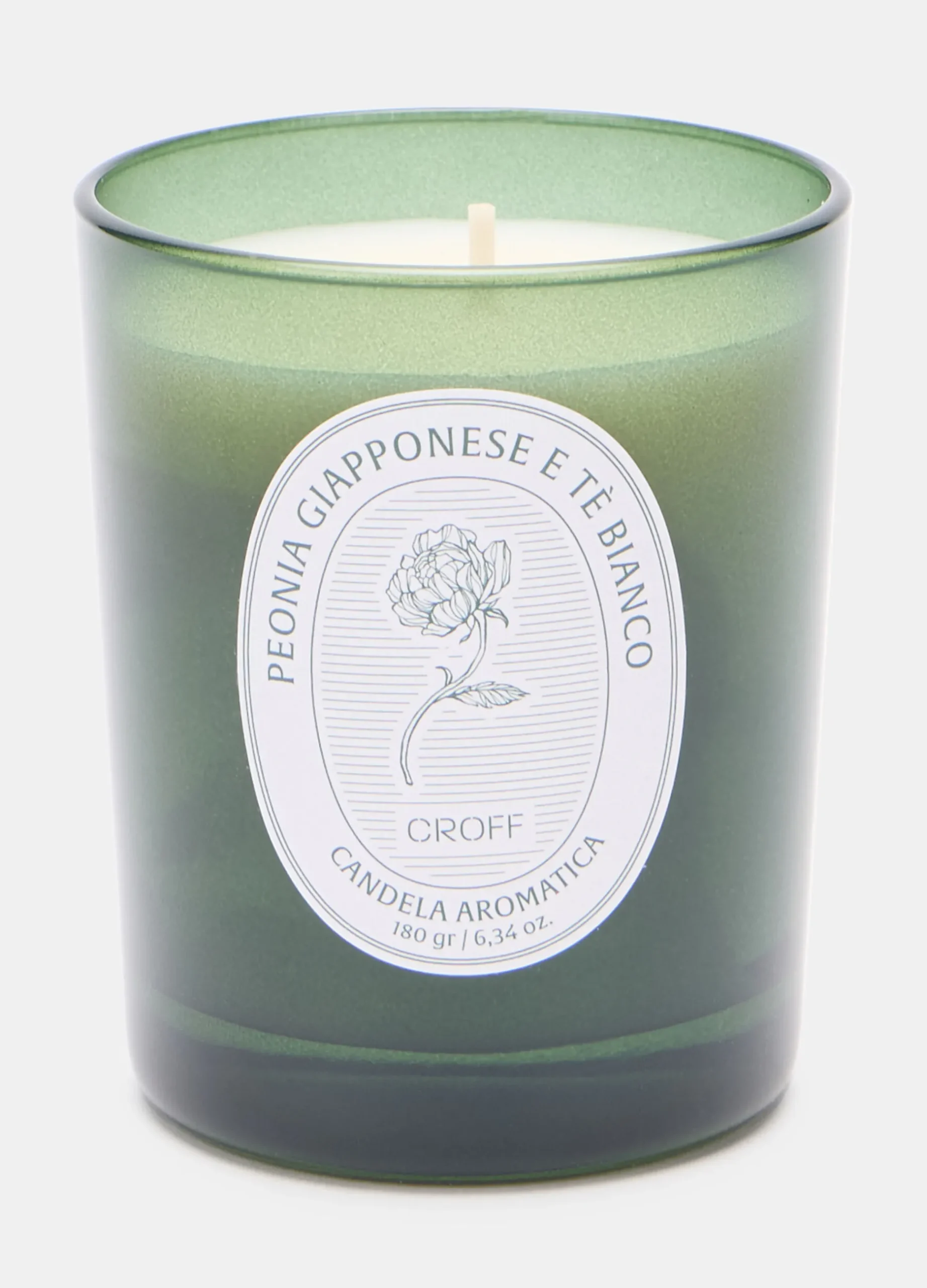 Candela Peonia e Tè bianco in vetro colorato*Croff Outlet