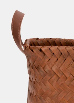 Cesta rettangolare grande intrecciata effetto legno*Croff Discount