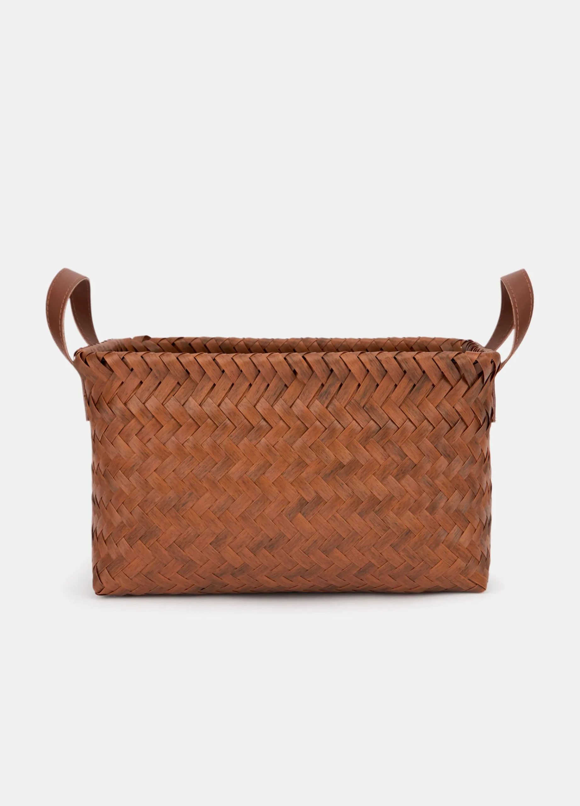 Cesta rettangolare intrecciata effetto legno*Croff Clearance