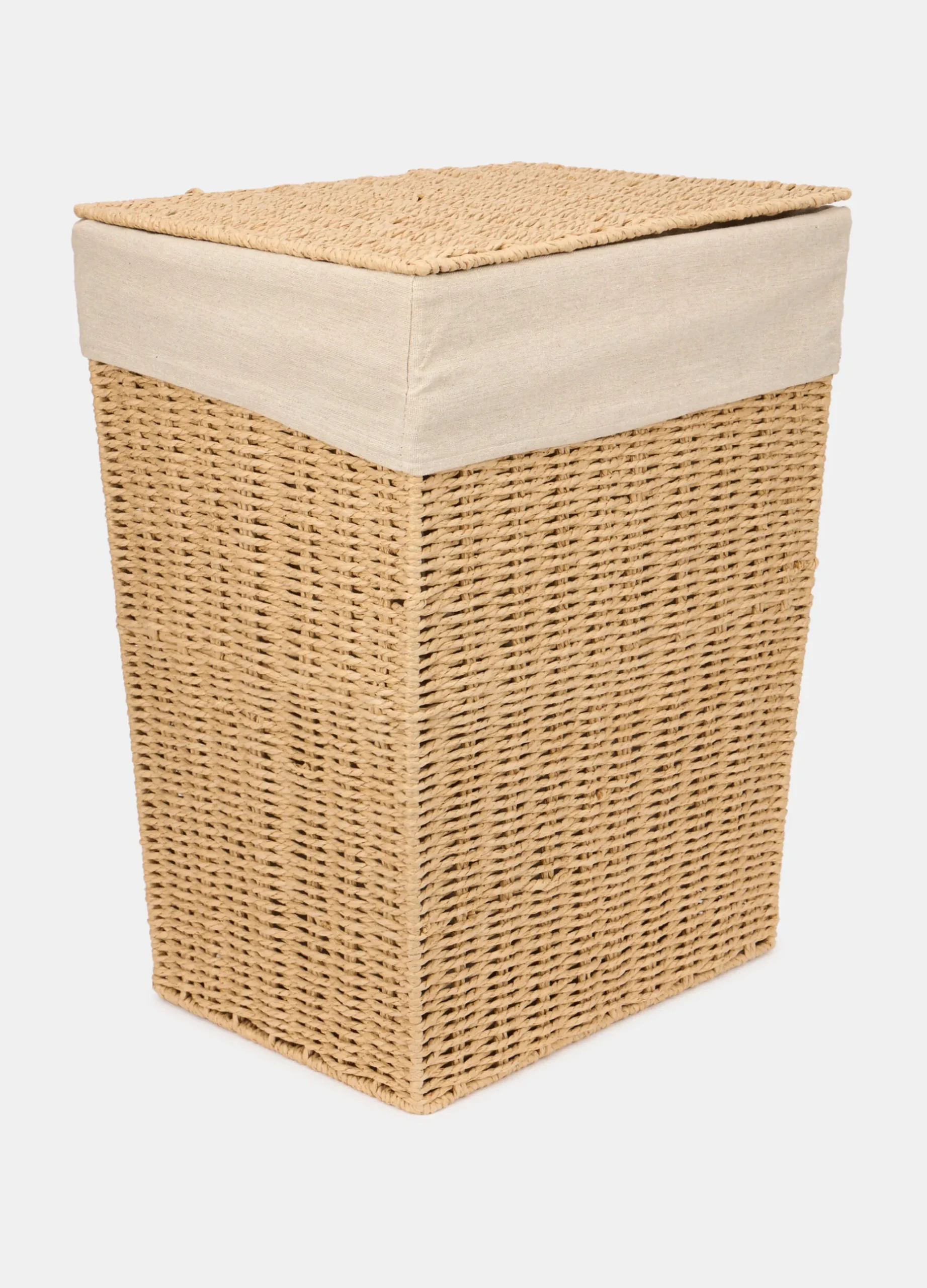 Cesto portabiancheria intrecciato con coperchio*Croff Discount