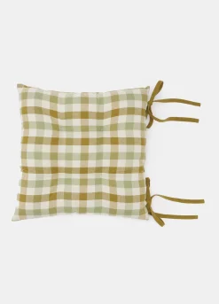 Cuscino copri sedia in cotone biologico a quadri*Croff New