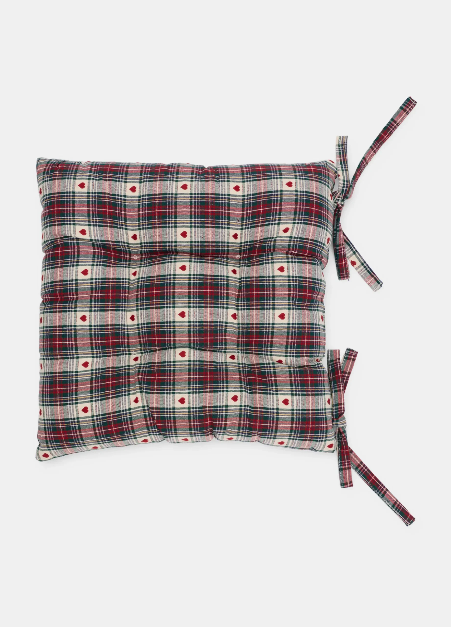 Cuscino coprisedia in cotone con motivo cuori*Croff Clearance