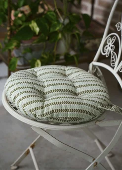 Cuscino coprisedia rotondo con stampa foglie*Croff Clearance