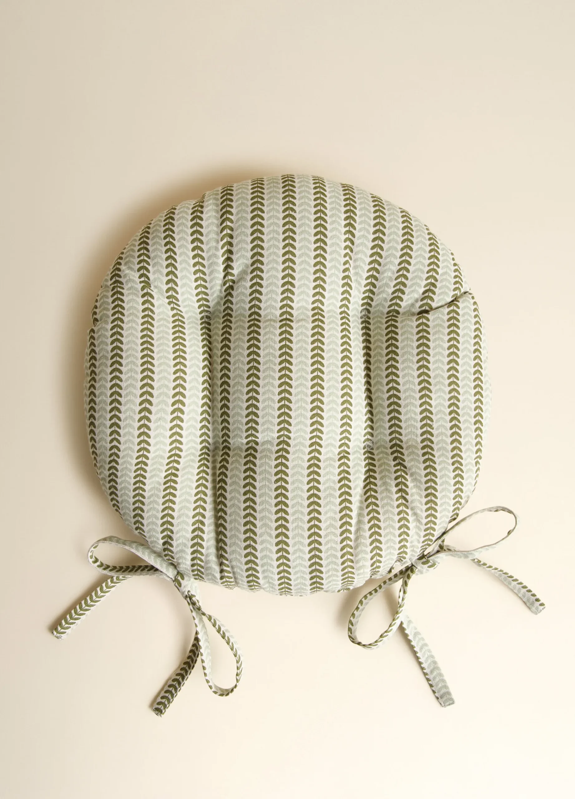 Cuscino coprisedia rotondo con stampa foglie*Croff Clearance