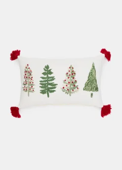 Cuscino rettangolare con ricamo e nappe*Croff Discount