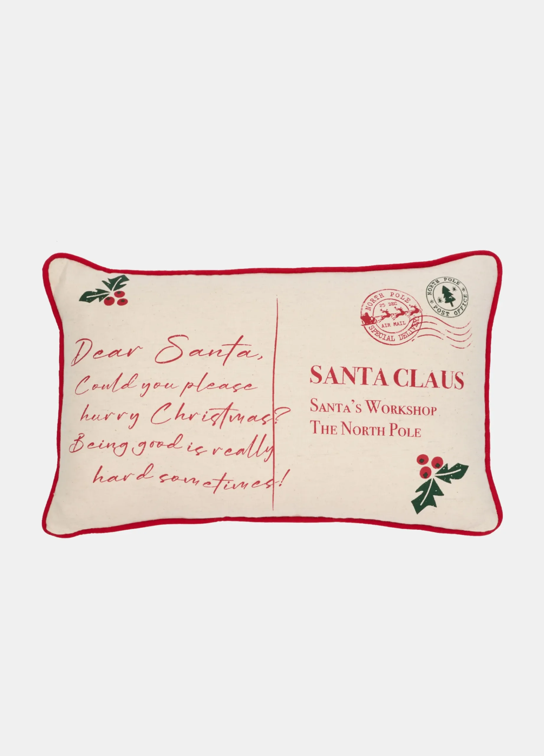 Cuscino Santa Claus in cotone e lino*Croff