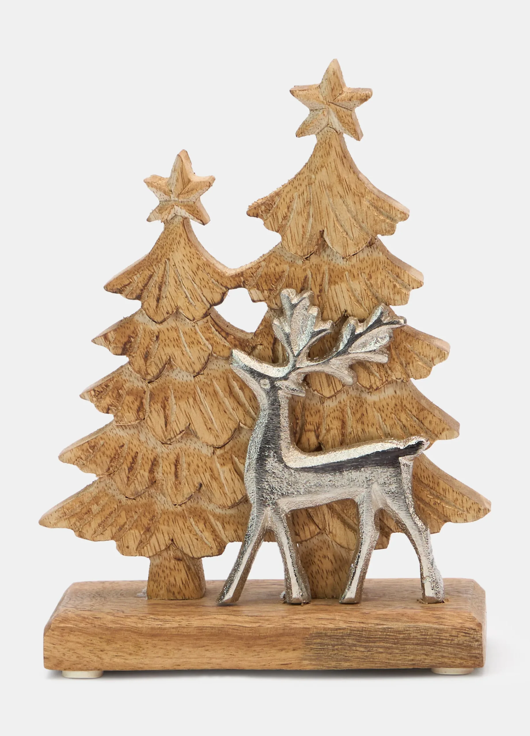 Decorazione abeti e renna in legno*Croff Hot