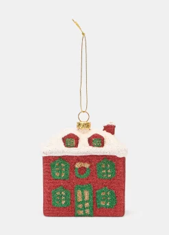 Ornamento casetta innevata glitterato*Croff Discount