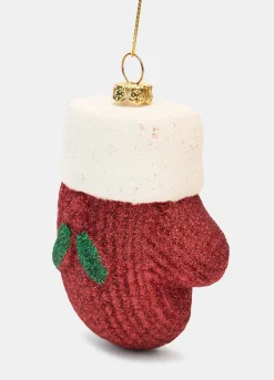 Ornamento guanto di Natale glitterato*Croff