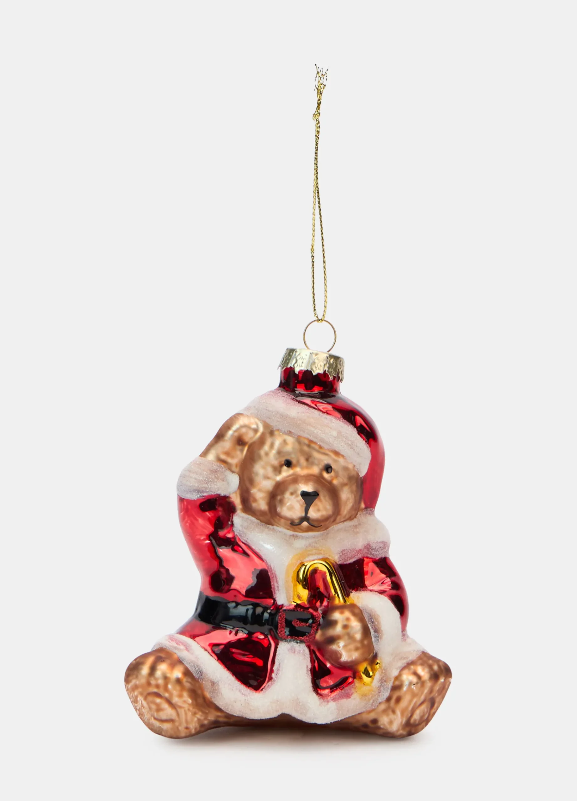 Ornamento orsetto di Natale in vetro*Croff Clearance