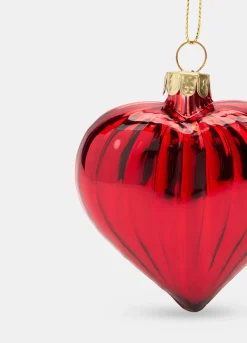 Pallina cuore in vetro scanalato*Croff Outlet