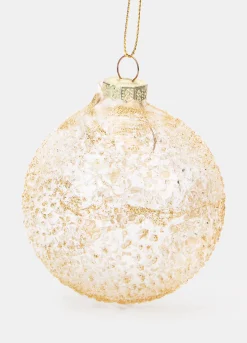 Pallina in vetro ruvido con glitter*Croff New