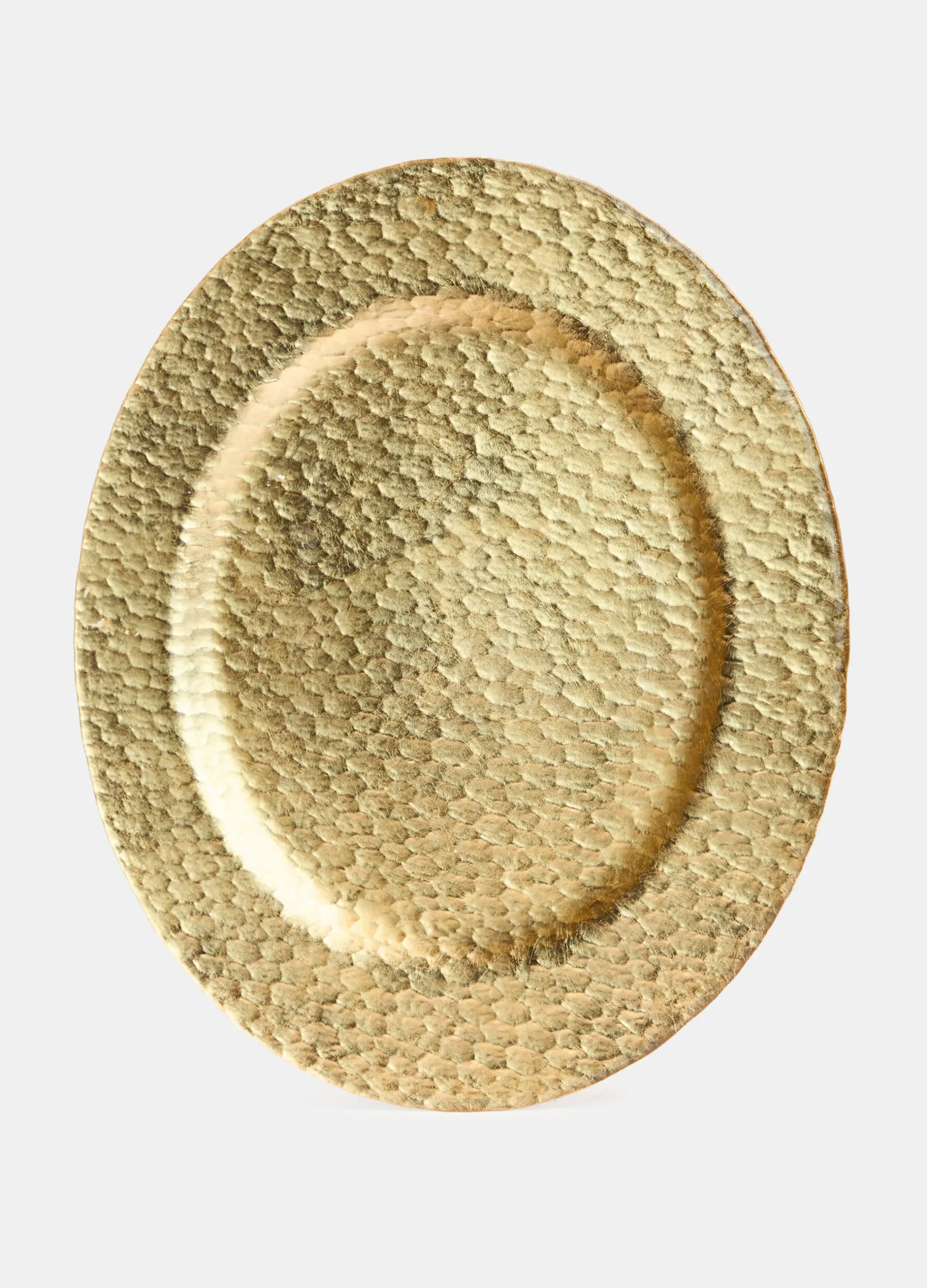 Piatto da portata in vetro con effetto martellato*Croff Clearance