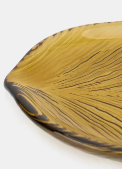 Piatto grande a foglia in vetro*Croff New