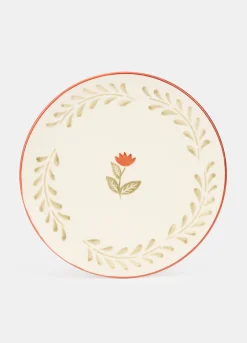 Piatto piano in ceramica con fiore*Croff New