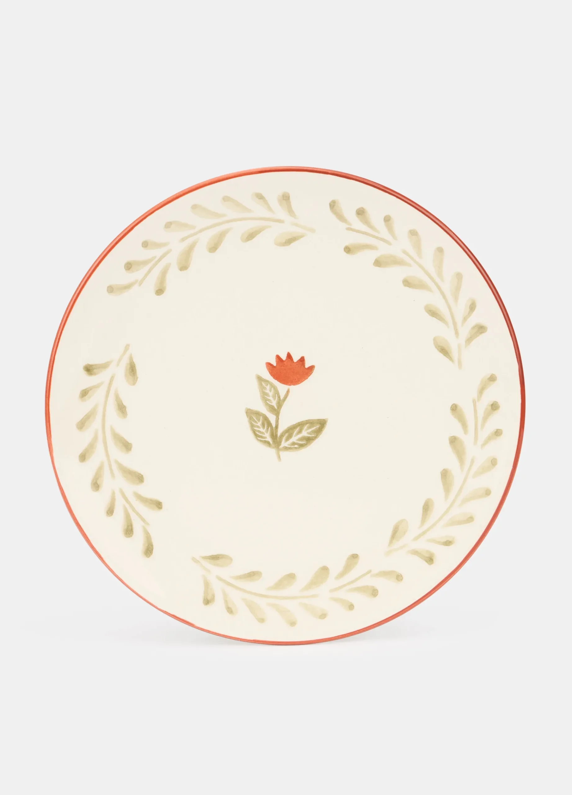 Piatto piano in ceramica con fiore*Croff New