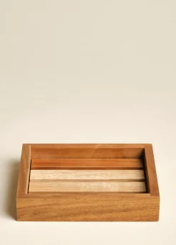Piatto portasapone in legno di acacia*Croff Outlet