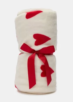 Plaid in pile con stampa a cuori*Croff Online