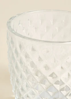 Portacandele in vetro decorato*Croff Outlet