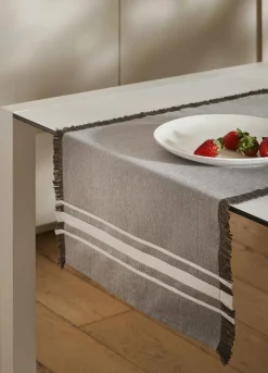 Runner in cotone con frange*Croff Discount