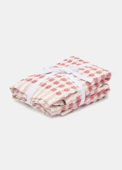 Set 4 asciugamani in cotone a nido d'ape*Croff Clearance