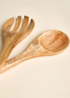 Set 2 cucchiai insalata in legno di mango*Croff New