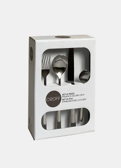Set 24 pezzi posate da cucina in acciaio satinato Made in Italy*Croff New