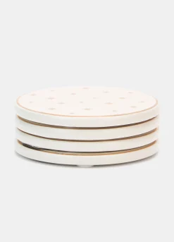 Set 4 sottobicchieri in ceramica con stelle dorate*Croff Best