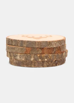 Set 4 sottobicchieri in legno grezzo*Croff Best