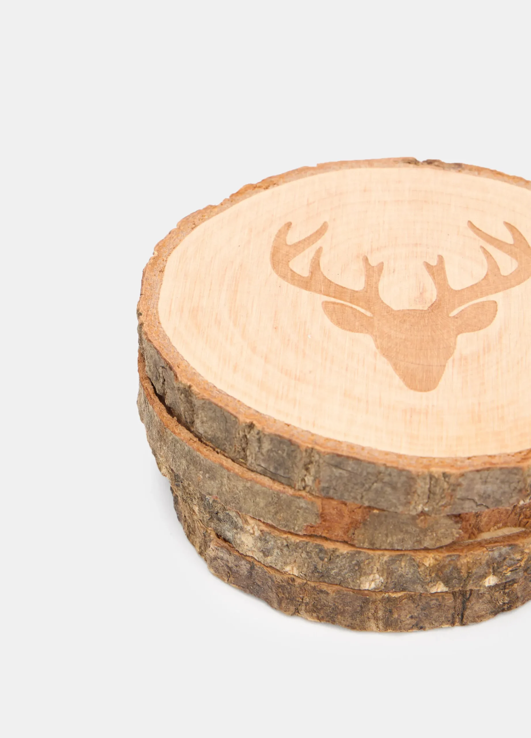 Set 4 sottobicchieri in legno grezzo*Croff Best