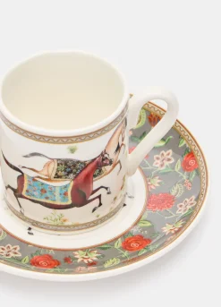 Set 2 tazzine da caffè con stampa cavalli*Croff Sale