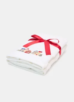 Set asciugamani con ricamo villaggio di Natale*Croff Best