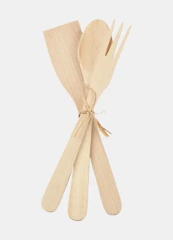Set spatola, mestolo e forchetta in legno*Croff