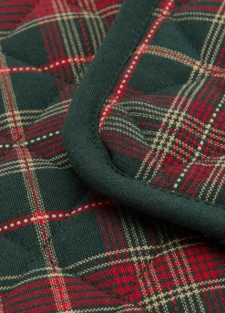 Set strofinaccio e presine in cotone tartan*Croff New