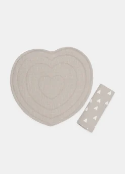 Set tovaglietta cuore e tovagliolo in puro cotone*Croff Sale