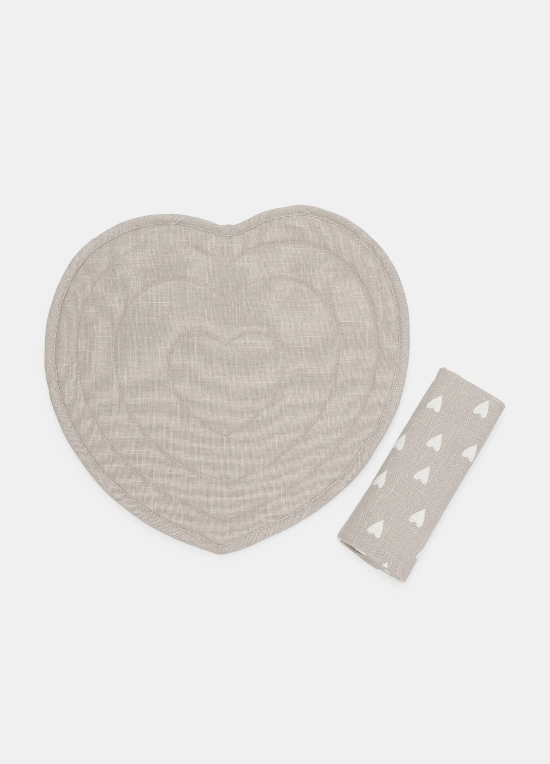 Set tovaglietta cuore e tovagliolo in puro cotone*Croff Sale