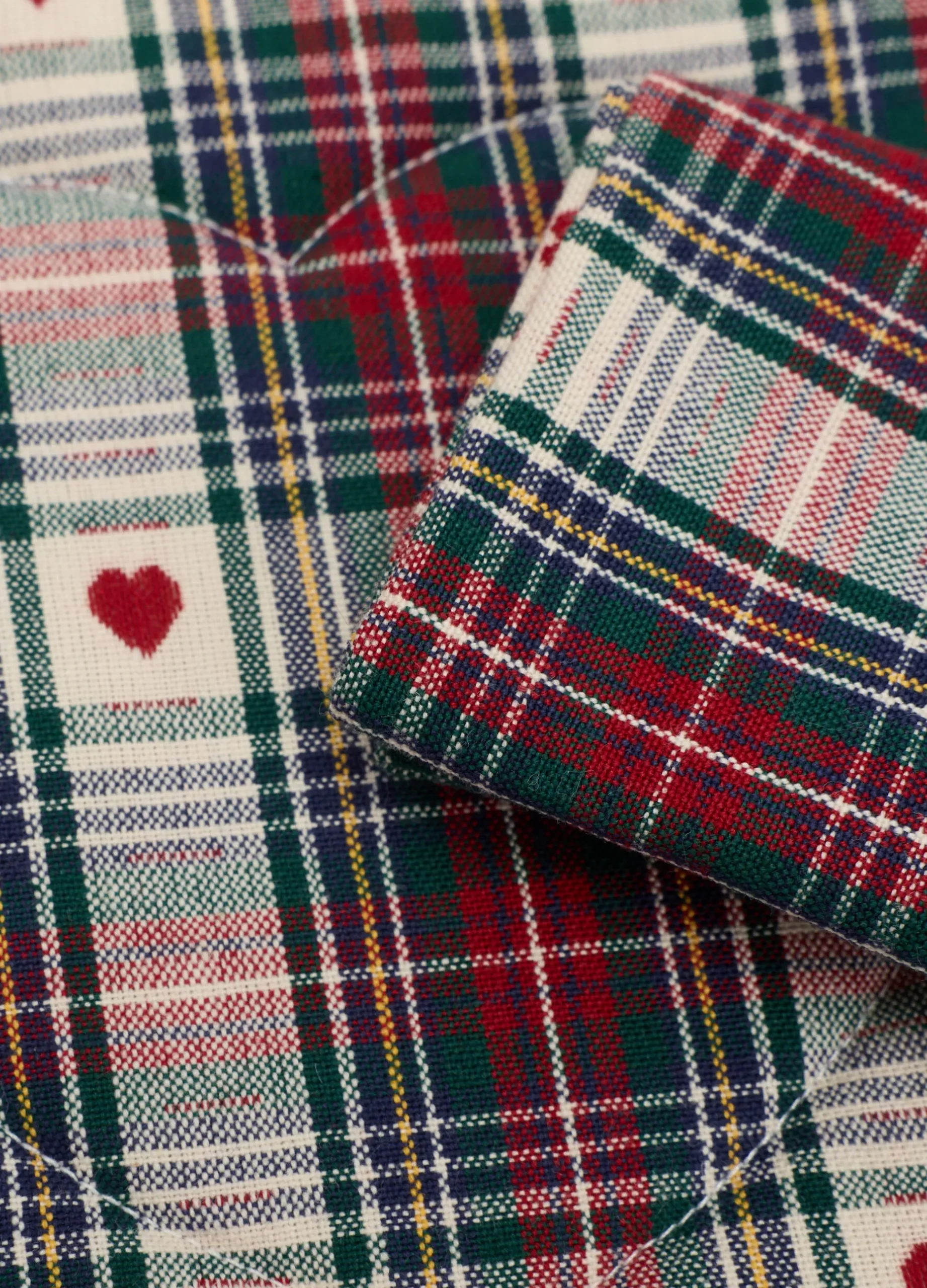 Set tovaglietta cuore e tovagliolo in cotone a scacchi*Croff Discount