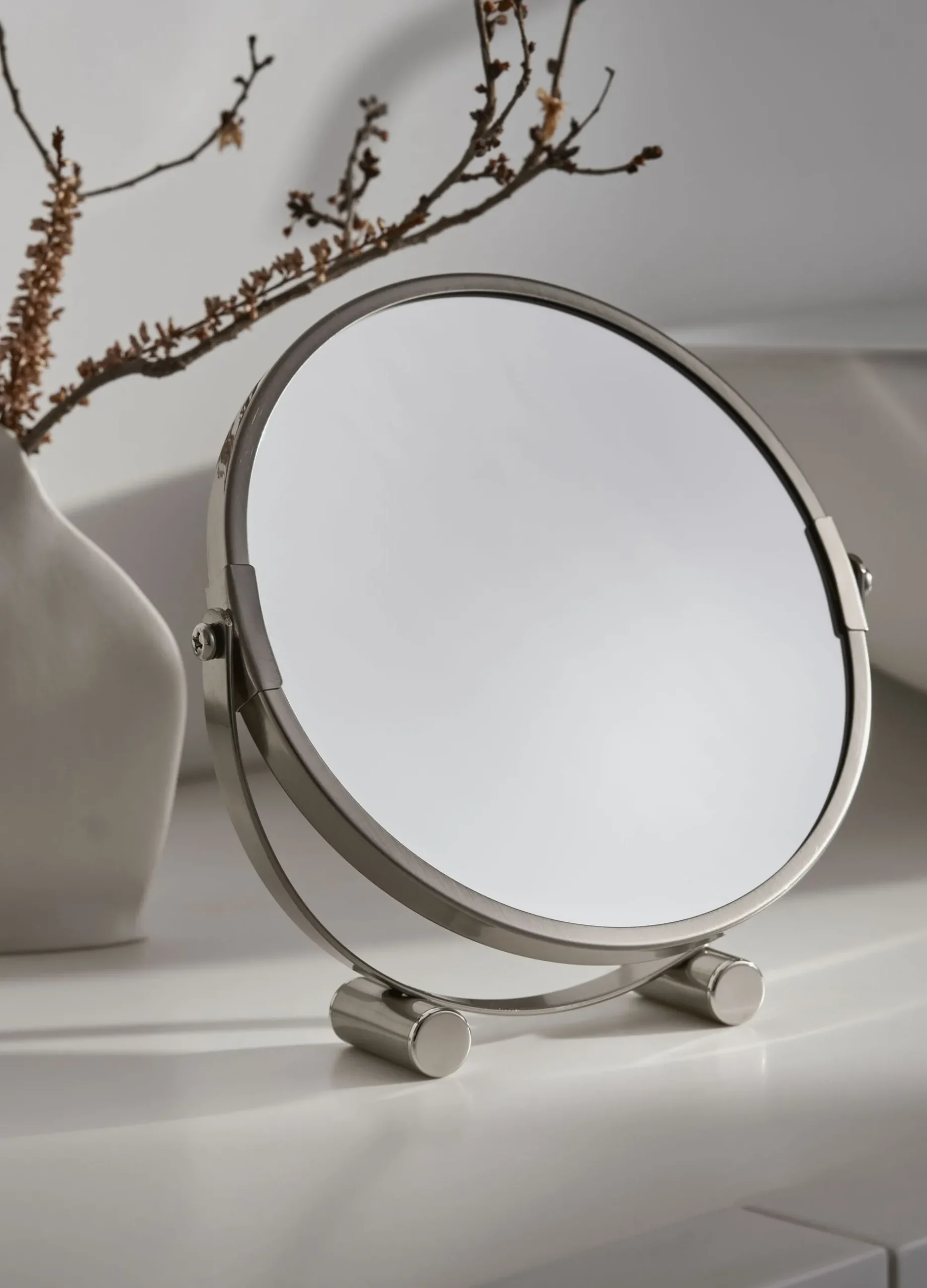 Specchio da tavolo con bordi in acciaio*Croff Discount