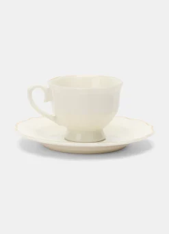 Tazza da caffè con piattino in porcellana bone china*Croff Sale