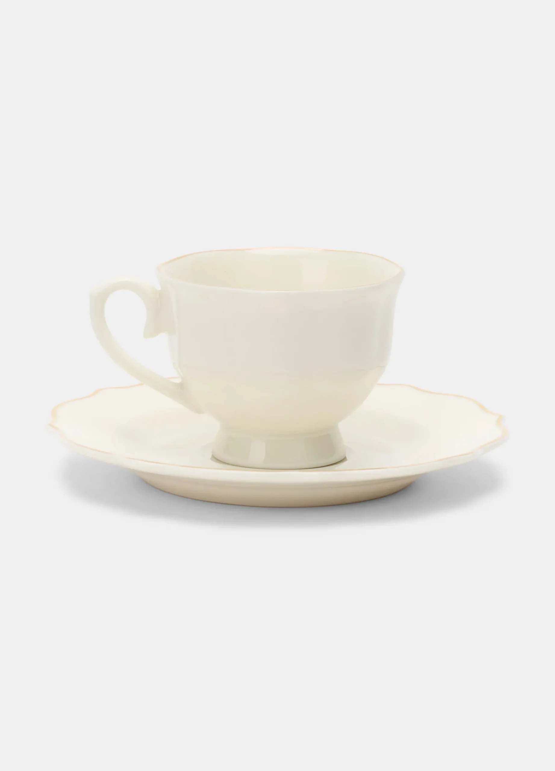 Tazza da caffè con piattino in porcellana bone china*Croff Sale