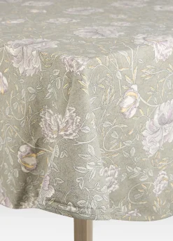 Tovaglia rotonda 8 posti in cotone a fiori*Croff