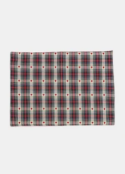Tovaglietta rettangolare in cotone con motivo cuori*Croff Outlet